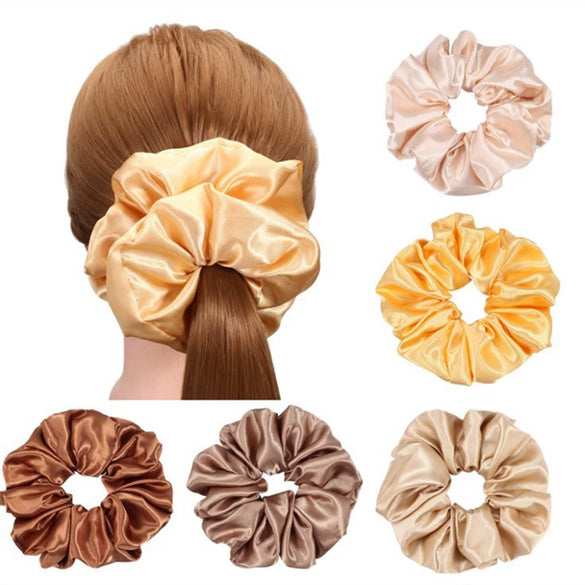 Wholesale Fabric Solid Color High Elastic Simple Handmade Women's Hair Ring