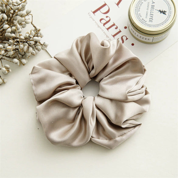 Wholesale Fabric Solid Color High Elastic Simple Handmade Women's Hair Ring