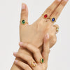 Wholesale Faceted Fiberglass Bead Opening Design Geometric Stainless Steel 18K Gold Electroplated Luxury Fashion Women's Ring