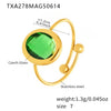 Wholesale Faceted Fiberglass Bead Opening Design Geometric Stainless Steel 18K Gold Electroplated Luxury Fashion Women's Ring