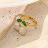 Wholesale Fairy Style Fruit Shaped Oil Dripping Stainless Steel Ring For Women