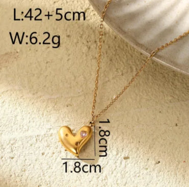 Wholesale Fairy Style Modern Style Classic Style Heart Shape Bow Knot Titanium Steel Copper Inlay 14K Gold Plated Zircon Pendant Necklace