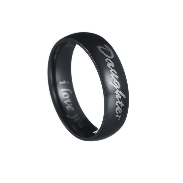 Wholesale Family Ring Titanium Steel Geometric Polished