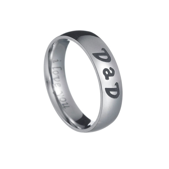 Wholesale Family Ring Titanium Steel Geometric Polished