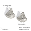 Wholesale Fanshaped Geometric Stainless Steel Earrings For Girls With Pvd Vacuum Real Gold Plating