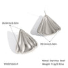 Wholesale Fanshaped Geometric Stainless Steel Earrings For Girls With Pvd Vacuum Real Gold Plating