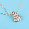 Wholesale Fanshaped Small Skirt Necklace For Female Clavicle Rose Gold Titanium Steel With Zircon Inlaid Fashion Ol Style Water Wave Chain