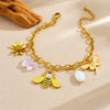 Wholesale Fashion Accessories Insect Animal Pendant Stainless Steel Chain Bracelet Gold Plated