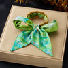 Wholesale Fashion Accessories Stainless Steel Electroplated Satin Printed Ribbon Bow Leopard Print Fabric Wrapped Ring Bracelet Plants And Flowers Style