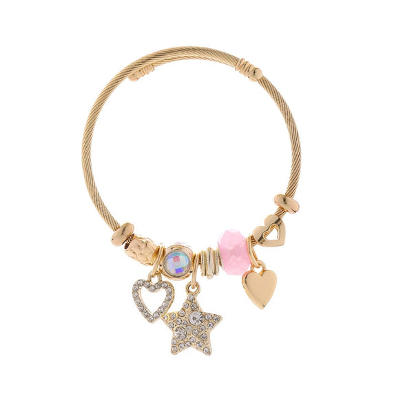 Wholesale Fashion Adjustable Beaded Couple Bracelets With Heart And Star Patterns Made Of Alloy And Rhinestone For Women