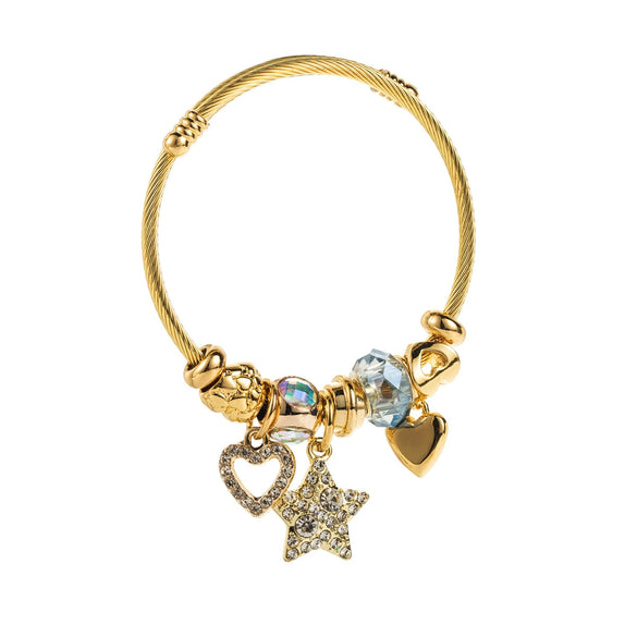 Wholesale Fashion Adjustable Beaded Couple Bracelets With Heart And Star Patterns Made Of Alloy And Rhinestone For Women