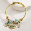 Wholesale Fashion Allmatch Adjustable Unisex Devil's Eye Pendant Beaded Bracelet Made Of Alloy Stainless Steel With Diamond Design