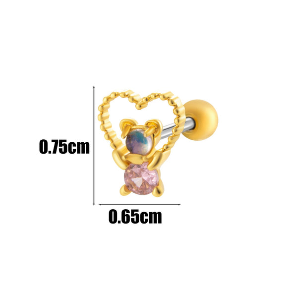 Wholesale Fashion Allmatch Cartilage Puncture Ear Bone Nail Copper Flower Design