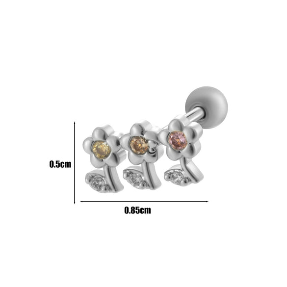 Wholesale Fashion Allmatch Cartilage Puncture Ear Bone Nail Copper Flower Design