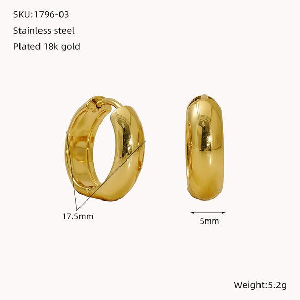 Wholesale Fashion Allmatch Geometric 316L Stainless Steel Electroplated Earrings For Women