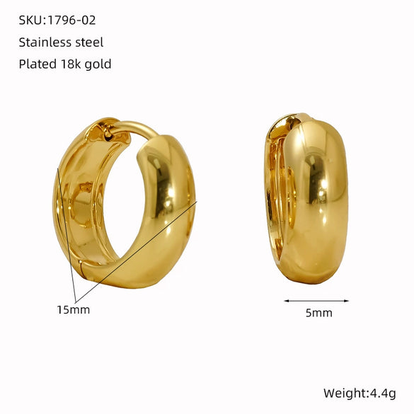 Wholesale Fashion Allmatch Geometric 316L Stainless Steel Electroplated Earrings For Women