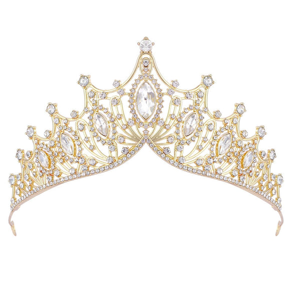 Wholesale Fashion Alloy Rhinestone Electroplating Point Drill Crown For Women