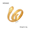 Wholesale Fashion Animal Snakeshaped 316L Stainless Steel Goldplated Ring Jewelry For Women