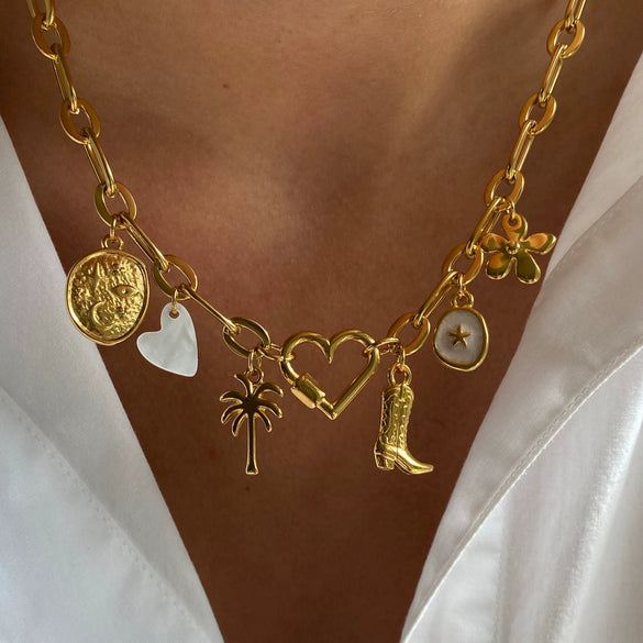 Wholesale Fashion Boots Pendant Stainless Steel Heart Shape 18K Gold Color Furnace Vacuum Plating