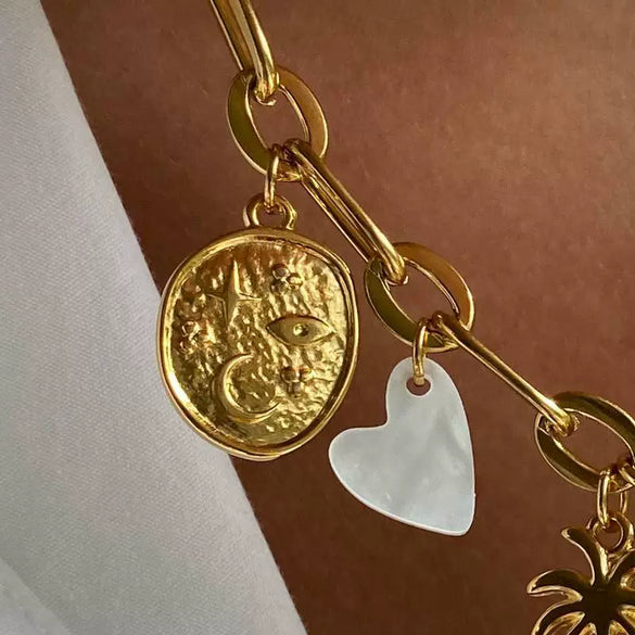 Wholesale Fashion Boots Pendant Stainless Steel Heart Shape 18K Gold Color Furnace Vacuum Plating