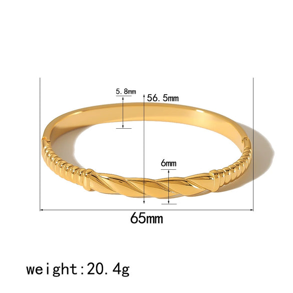 Wholesale Fashion Bracelet Stainless Steel French Retro Geometric Open Electroplated