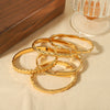 Wholesale Fashion Bracelet Stainless Steel French Retro Geometric Open Electroplated