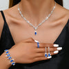 Wholesale Fashion Bridal Jewelry Set Of Rhinestone Necklace And Earrings With Love Water Drops Bell Patterns Electroplated Bamboo Chain For Women