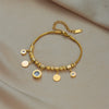 Wholesale Fashion Chic Titanium Steel Geometric White Cubic Bracelet 18K Gold Plated For Women