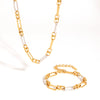 Wholesale Fashion Classic Cross Color Necklace Bracelet Suit With Cross Chain In Stainless Steel Vacuum Real Gold Electroplated In Pvd Furnace