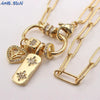Wholesale Fashion Clavicle Chain Necklace Copper Electroplated Geometric Heart Shape