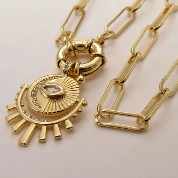 Wholesale Fashion Clavicle Chain Necklace Copper Electroplated Geometric Heart Shape