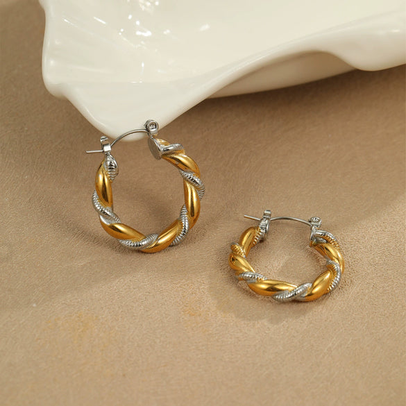Wholesale Fashion Color Matching Stainless Steel Earrings Plated With 18K Gold For Women