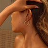 Wholesale Fashion Color Matching Stainless Steel Earrings Plated With 18K Gold For Women
