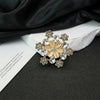 Wholesale Fashion Colored Diamond Snowflake Flower Zinc Alloy Brooch With Electroplating