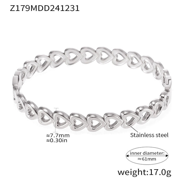 Wholesale Fashion Commuter Bracelet Titanium Steel Pvd Plating Geometric Love Stitching Design