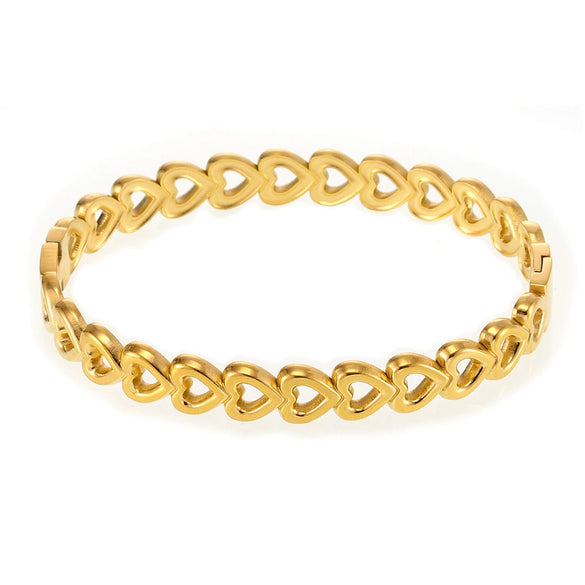 Wholesale Fashion Commuter Bracelet Titanium Steel Pvd Plating Geometric Love Stitching Design