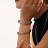 Wholesale Fashion Commuter Bracelet Titanium Steel Pvd Plating Geometric Love Stitching Design