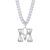 Wholesale Fashion Copper Zircon Necklace With Letters Numbers Text Pattern And Electroplating Cuban Chain Pendant