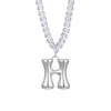 Wholesale Fashion Copper Zircon Necklace With Letters Numbers Text Pattern And Electroplating Cuban Chain Pendant