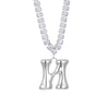 Wholesale Fashion Copper Zircon Necklace With Letters Numbers Text Pattern And Electroplating Cuban Chain Pendant