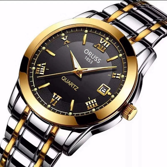 Wholesale Fashion Couple's Automatic Movement Watch Zinc Alloy Case Alloy Strap Round Dial Onion Crown Mineral Strengthened Glass Mirror Waterproof