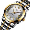 Wholesale Fashion Couple's Automatic Movement Watch Zinc Alloy Case Alloy Strap Round Dial Onion Crown Mineral Strengthened Glass Mirror Waterproof