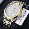 Wholesale Fashion Couple's Automatic Movement Watch Zinc Alloy Case Alloy Strap Round Dial Onion Crown Mineral Strengthened Glass Mirror Waterproof