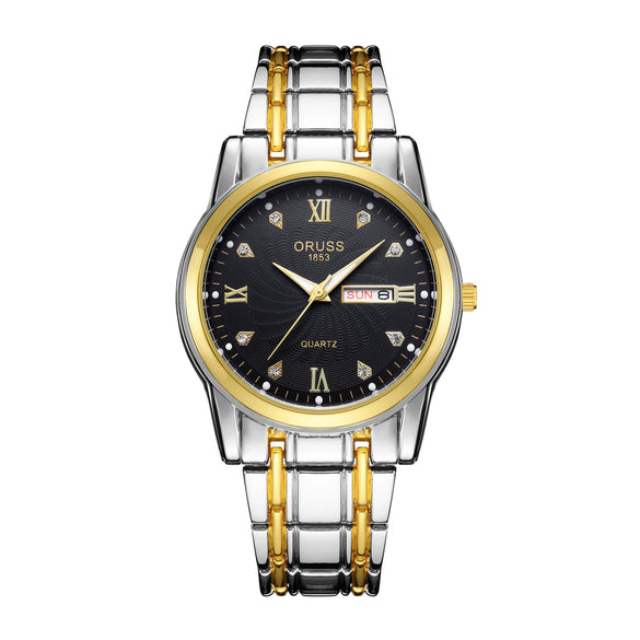 Wholesale Fashion Couple's Automatic Movement Watch Zinc Alloy Case Alloy Strap Round Dial Onion Crown Mineral Strengthened Glass Mirror Waterproof