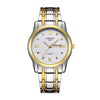 Wholesale Fashion Couple's Automatic Movement Watch Zinc Alloy Case Alloy Strap Round Dial Onion Crown Mineral Strengthened Glass Mirror Waterproof
