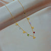 Wholesale Fashion Creative Colorful Beaded Oval Hollow Eye Geometric Titanium Steel Chain Necklace With Electroplating