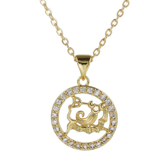 Wholesale Fashion Creative Copper Alloy Inlaid Zircon Constellation Geometric Pendant Ochain Necklace For Women