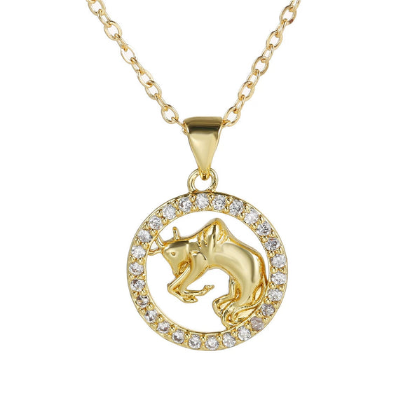 Wholesale Fashion Creative Copper Alloy Inlaid Zircon Constellation Geometric Pendant Ochain Necklace For Women
