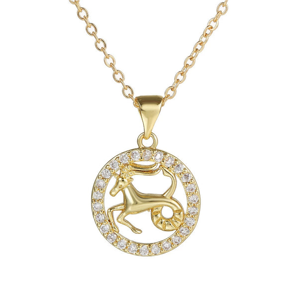 Wholesale Fashion Creative Copper Alloy Inlaid Zircon Constellation Geometric Pendant Ochain Necklace For Women