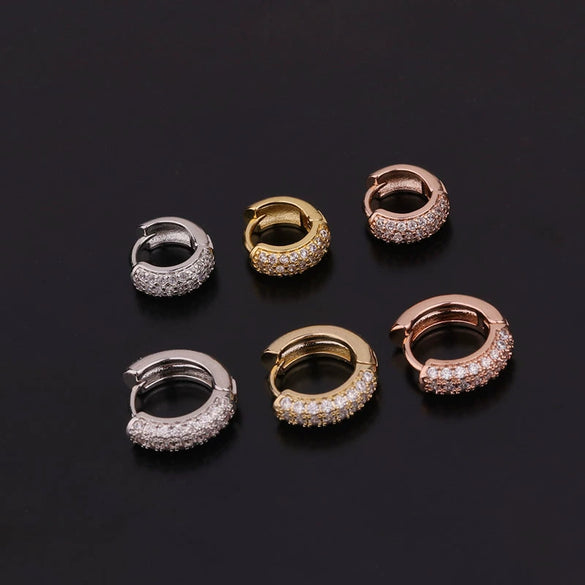 Wholesale Fashion Creative Geometric Copper Earrings With Zircon For Women Rose Gold Electroplated
